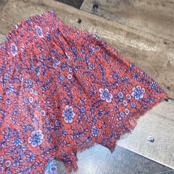 Rebecca Taylor dress patchwork tiered raw hem off the shoulder lined‎ 0 silk - Picture 5 of 9